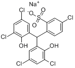 防蛀灵;尤兰;2,2'-二羟基-3,5,3',5',4''-五氯三苯基甲烷-2''-磺酸钠分子式结构图