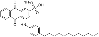 L-氨基-4-[(4-十二烷基苯)-氨基]-9,10-二氢-9,10-二氧代-2-蒽磺酸分子式结构图