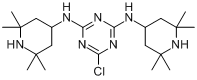 6-氯-N,N'-双(2,2,6,6-四甲基-4-哌啶基)-1,3,5-三嗪-2,4-二胺分子式结构图