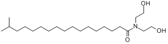 N,N-二(2-羟乙基)异十八烷基-1-酰胺分子式结构图