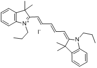 碘化-2-[5-(1,3-二氢-3,3-二甲基-1-丙基-2H-吲哚-2-亚基)-1,3-戊二烯基]-3,3-二甲基-1-丙基-3H-吲哚翁盐分子式结构图