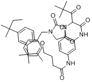 N-[5-[4-[2,4-双(1,1-二甲基丙基)苯氧基]-丁酰氨基]-2-氯苯基]-α-(2,2-二甲基丙酰基)-2,5-二氧代-3-苄基-1分子式结构图