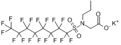 N-[(十七氟辛基)磺酰基]-N-丙基甘氨酸钾分子式结构图