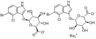 5-溴代-4-氯代-1H-吲哚-3-基-β-D-吡喃葡萄糖艾杜糖醛酸钡盐分子式结构图