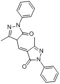 4-[(1,5-二氢-3-甲基-5-氧代-1-苯基-4H-吡唑-4-亚基)甲基]-2,4-二氢-5-甲基-2-苯基-3H-吡唑-3-酮分子式结构图