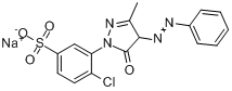 4-氯代-3-[4,5-二氢代-3-甲基-5-氧代-4-苯偶氮基-1H-吡唑-1-基]苯磺酸钠分子式结构图
