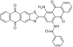 N-[4-氨基-3-[5,10-二氢-5,10-二氧代蒽并[2,3-D]噻唑-2-基]-9,10,-二氢-9,10-二氧代-1-蒽基]苯甲酰胺分子式结构图