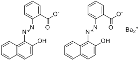 二[2-[(2-羟基-1-萘基)偶氮]苯甲酸]钡;C.I.涂料红50分子式结构图