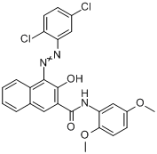 4-[(2,5-二氯苯基)偶氮]-N-(2,5-二甲氧基苯基)-3-羟基-2-萘甲酰胺分子式结构图