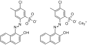 5-氯-2-[(2-羟基-1-萘基)偶氮]-4-甲基苯磺酸钙盐分子式结构图