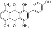 4,8-二氨基-1,5-二羟基-2-(4-羟苯基)蒽醌分子式结构图