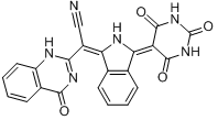 α-[2,3-二氢-3-(四氢-2,4,6-三氧-5(2H)-嘧啶亚基)-1H-异吲哚-1-亚基]-1,4-二氢-4-氧-2-喹唑啉乙腈分子式结构图