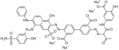 4-[[5-[[5-(氨基磺酰基)-2-羟基苯基]偶氮]-1-羟基-6-苯氨基-3-磺基-2-萘基]偶氮]-4'-[[1-[[(3-羧基-4-羟基?分子式结构图