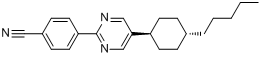 反-4-[5-(4-戊基环己基)-2-嘧啶基]苯甲腈分子式结构图