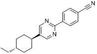 反-4-[5-(4-乙基环己基)-2-嘧啶基]苯甲腈分子式结构图