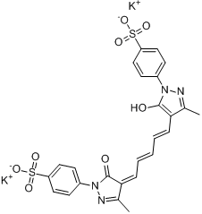 4-[4,5-二氢-4-[5-[5-羟基-3-甲基-1-(4-磺苯基)-1H-吡唑-4-基]-2,4-亚戊二烯基]-3-甲基-5-氧代-1H-吡唑-1-?分子式结构图