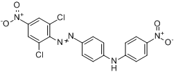 4-[(2,6-二氯-4-硝基苯基)偶氮]-N-(4-硝基苯基)苯胺分子式结构图