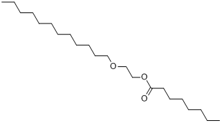 α-(1-氧代辛基)-ω-(十二烷基氧)-聚环氧乙烷分子式结构图