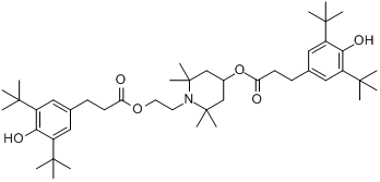 4-[3-(3,5-二-T-丁基-4-羟苯基)丙酰基氧基]-1-[2-[3-(3,5-二-T-丁基-4-羟苯基)丙酰基氧基]乙基-2,2,6,6-四?分子式结构图