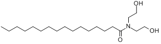 N,N-二(2-羟乙基)-十六烷酰胺分子式结构图