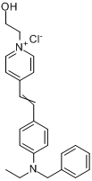 4-[2-[4-[乙基(苯基甲基)氨基]苯基]乙烯基]-1-(2-羟乙基)吡啶氯化物分子式结构图