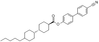 反-4-(4-戊基环己基)-1-环己烷甲酸-4-氰基-4'-联二苯基酯分子式结构图