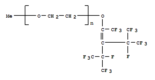 α-甲基-ω-[[3,4,4,4-四氟-2-[1,2,2,2-四氟-1-(三氟甲基)乙基]-1,3-二(三氟甲基)-1-丁烯基]氧基]-聚(氧-1,分子式结构图