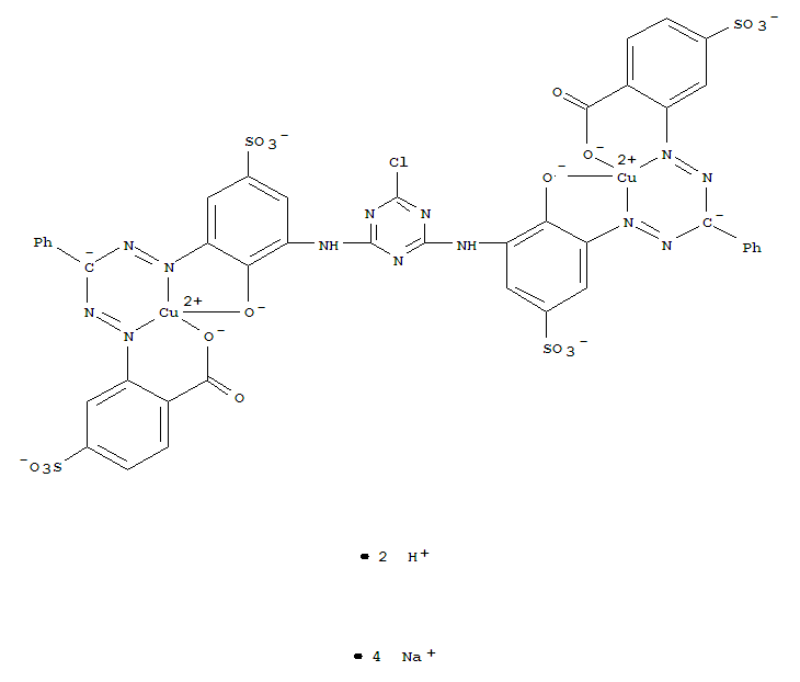 M-[[2,2'-[(6--氯-1,3,5-三嗪-2,4-二基)双[亚氨基(2-羟基-5-磺基-3,1-亚苯基)偶氮(苯亚甲基)偶氮]]双(4-磺?分子式结构图