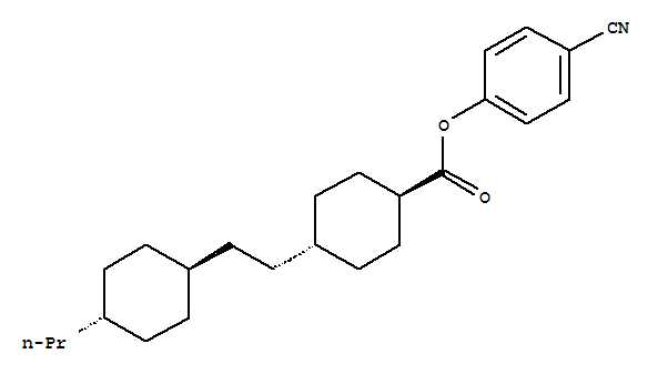 环己基甲酸-反,反-4-[2-(丙基环己基)乙基]-4-氰基苯酯分子式结构图