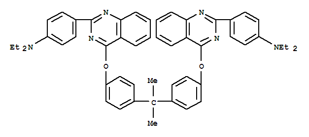 4,4'-[(1-甲基亚乙基)双(4,1-亚苯基氧基-4,2-喹唑二基)双(N,N-二乙基)苯胺分子式结构图