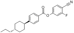 反-4-(4-正丙基环己基)苯甲酸-3-氟-4-氰基苯酯分子式结构图