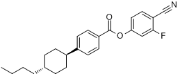 反-4-(4-正丁基环己基)-苯甲酸-3-氟-4-氰基苯酯分子式结构图