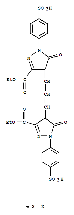 4-[3-[3-(乙氧基羰基)-1,5-二氢-5-氧代-1-(4-磺基苯基)-4H-吡唑-4-亚基]-1-丙烯基]-4,5-二氢-5-氧代-1-(4-?分子式结构图