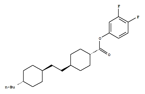 环己基甲酸4-[2-(4-丁基环己基)乙基]-3,4-二氟苯基酯分子式结构图