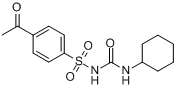 醋磺环已脲;醋磺环己脲;1[(对乙酰苯)磺酰]-3-环己脲分子式结构图