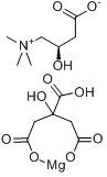 左旋肉碱柠檬酸镁盐;(R)-3－羧基-2-羟基-N,N,N－三甲基丙铵柠檬酸镁盐分子式结构图