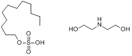 十二烷醇硫酸单酯与二乙醇胺的化合物分子式结构图