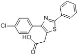 氯苯噻乙酸;芬替酸;4-对氯苯基-2-苯基噻唑-5-乙酸分子式结构图