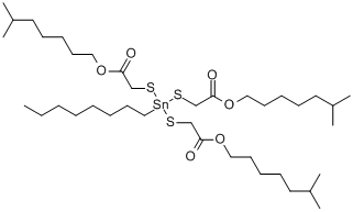 三(异辛基巯基乙酸)辛基锡;三(异辛氧羰甲硫基)辛基锡分子式结构图