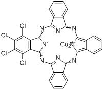 [四氯-29H,31H-酞氰根-N29,N30,N31,N32]合铜;酞菁铜颜料蓝分子式结构图