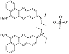 硫酸尼罗蓝;硫酸耐尔蓝;耐尔蓝;5-氨基-9-(二乙基氨基)苯并[α]吩恶嗪-7-翁硫酸盐分子式结构图