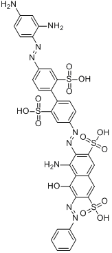 直接黑168;4-氨基-3-[[4'-[(2,4-二氨基苯基)偶氮]-2,2'-二磺基[1,1'-联苯]-4-基]偶氮]-5-羟基-6-(苯基偶氮)分子式结构图