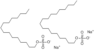 硫酸单十八烷醇酯钠盐、十六烷醇硫酸酯钠盐混合物分子式结构图