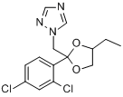 乙环唑;1-[2-(2,4-二氯苯基)-4-乙基-1,3-二氧戊环-2-甲基]-1H-1,2,4-三唑分子式结构图