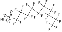 全氟癸磺酸铵盐;1,1,2,2,3,3,4,4,5,5,6,6,7,7,8,8,9,9,10,10,10-二十一氟代癸磺酸铵盐分子式结构图