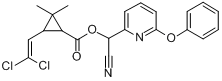 氯吡氰菊酯;(R,S)-α-氰基-(6-苯氧基-2-吡啶基)甲基(R,S)-顺-3-(2,2-二氯乙烯基)-2,2-二甲基环丙烷羧?分子式结构图