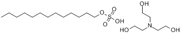 硫酸氢十三烷基酯与2,2',2''-次氨基三乙醇的化合物分子式结构图