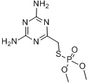 灭蚜松;灭蚜灵;S-[(4,6-二氨基-1,3,5-三嗪-2-基)甲基]-O,O-二甲基二硫代磷酸酯;唑蚜威;灭蚜松粉剂;可湿性粉分子式结构图