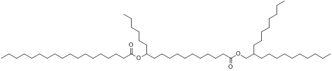 12-(十八烷酰基)烷氧基十八酸-2-十八烷基酯;辛基十二烷基硬脂酰硬脂酸酯分子式结构图