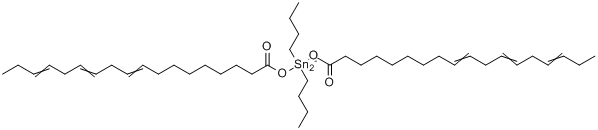 双(9,12,15-十八烷三烯酰基)氧基二丁基锡分子式结构图